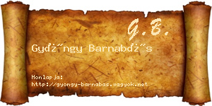 Gyöngy Barnabás névjegykártya
