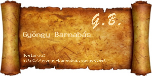 Gyöngy Barnabás névjegykártya