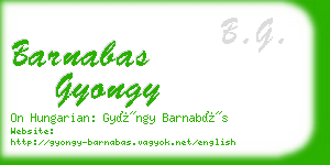 barnabas gyongy business card